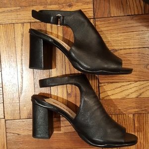 PRADA LineaRosa Black Ankle Wrap Heel Sandal-Sz 38